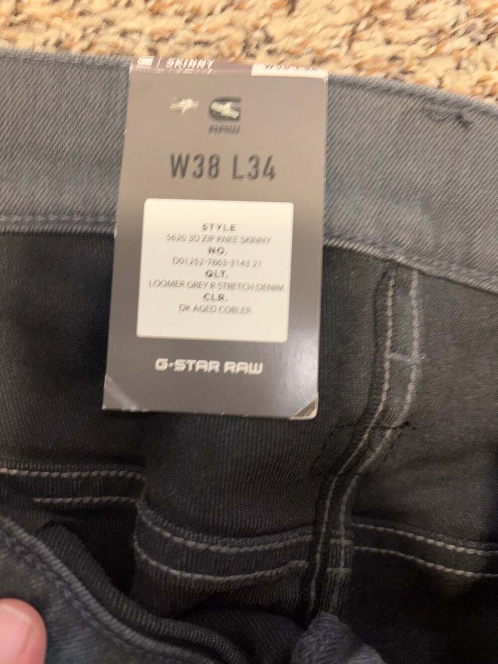 G-Star Raw 5620 3D Zip Knee Skinny Jeans Dk Aged Cobler W38 L34 New - Picture 5 of 9